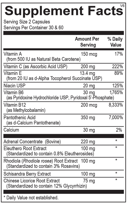 Adren-All® supplement facts image