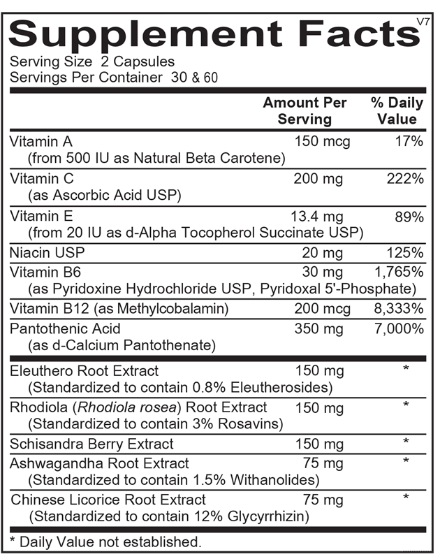 Adapten-All® supplement facts image
