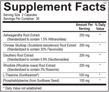 AdreneVive® supplement facts image