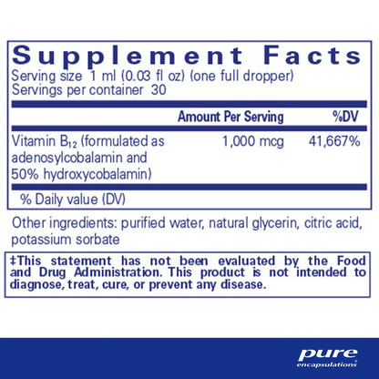Adenosyl/Hydroxy B12 liquid  30 ml