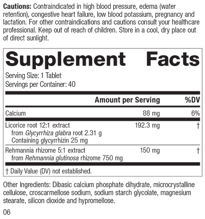Adrenal Complex, 120 Tablets, Rev 05 Supplement Facts