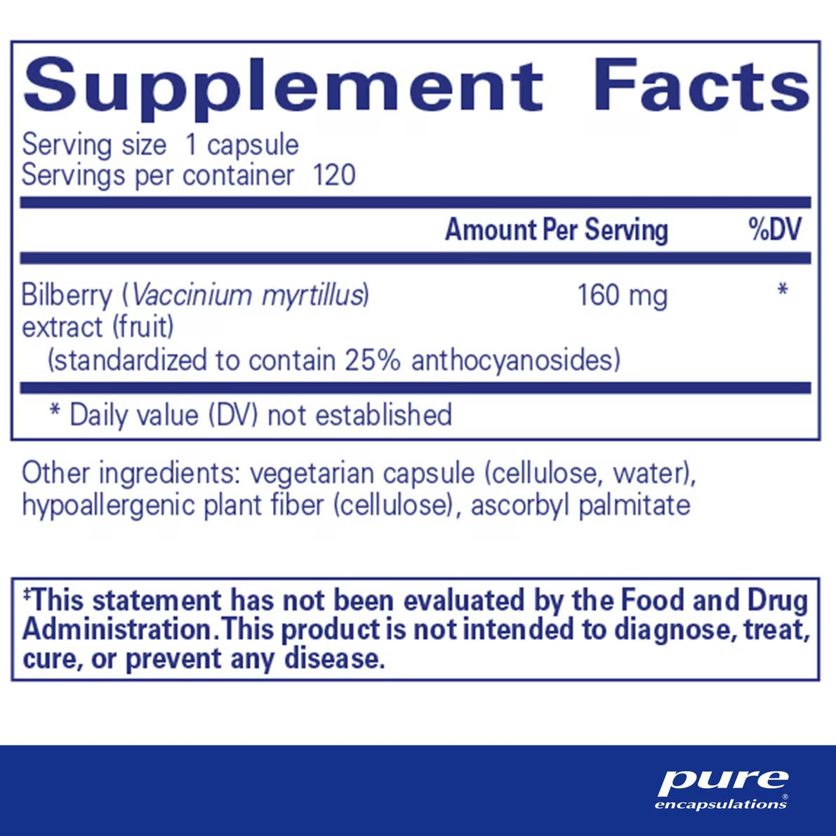 Bilberry 160 mg 120's