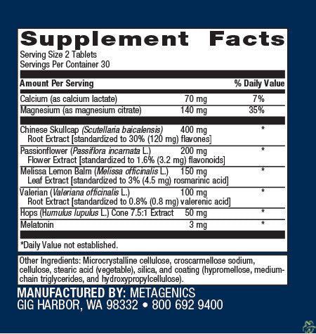 Metagenics Formula: BENE - Supplement Facts