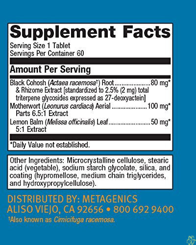 Metagenics Formula: BL002 - Supplement Facts