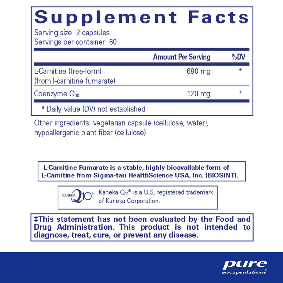 CoQ10  l-Carnitine Fumarate 120's