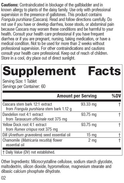 Colax, 60 Tablets Rev 01 Supplement Facts