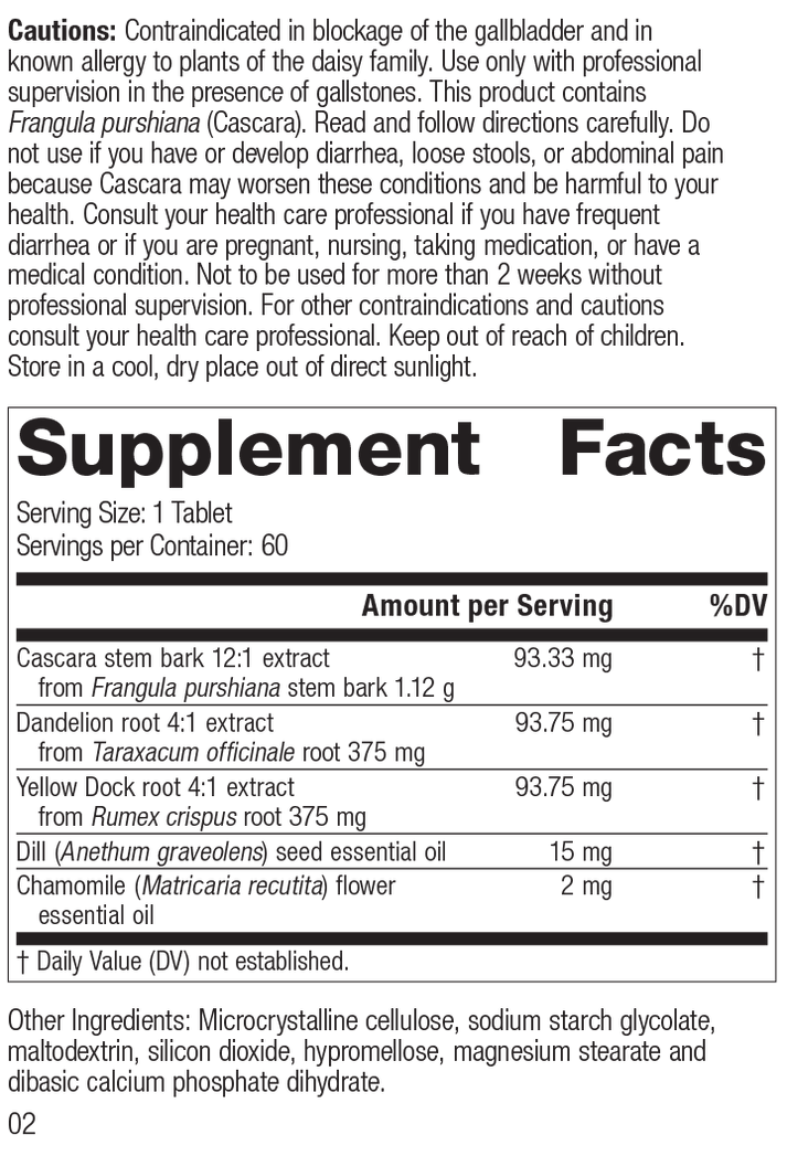 Colax, 60 Tablets Rev 01 Supplement Facts
