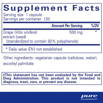 Grape Pip 500 Mg. 120's