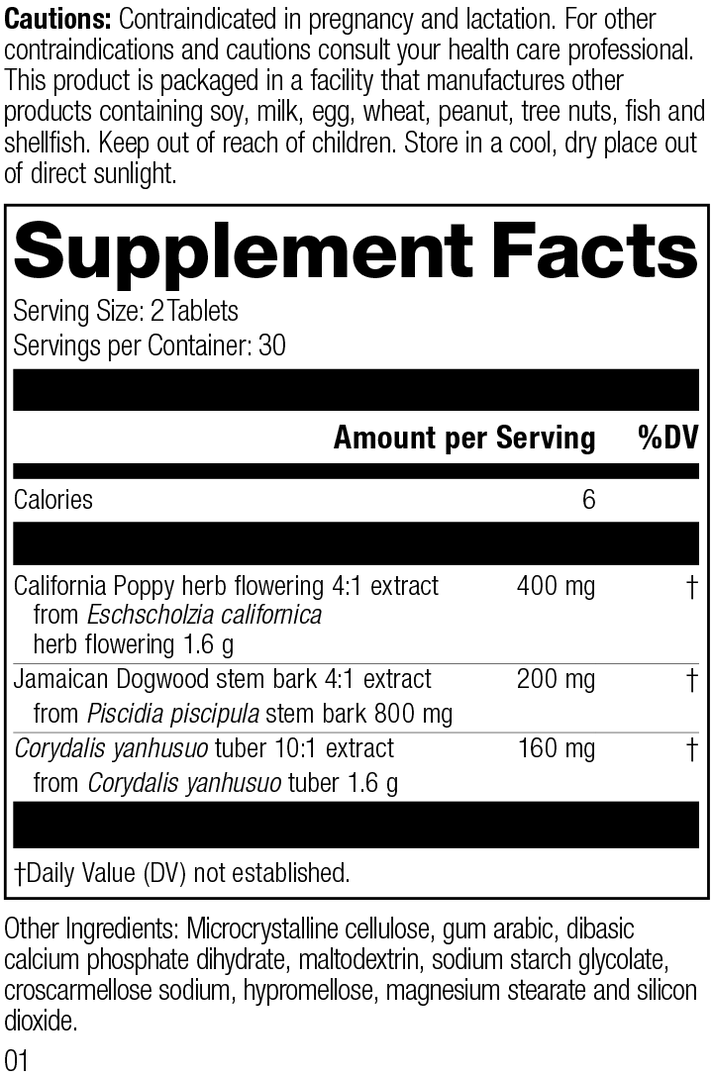 Nervagesic, Rev 01 Supplement Facts