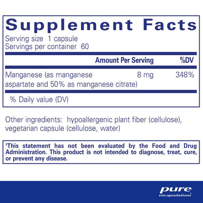 Manganese (aspartate/citrate) 60's