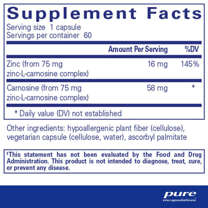 Peptic-Care‡ (Zinc-L-Carnosine) 60's