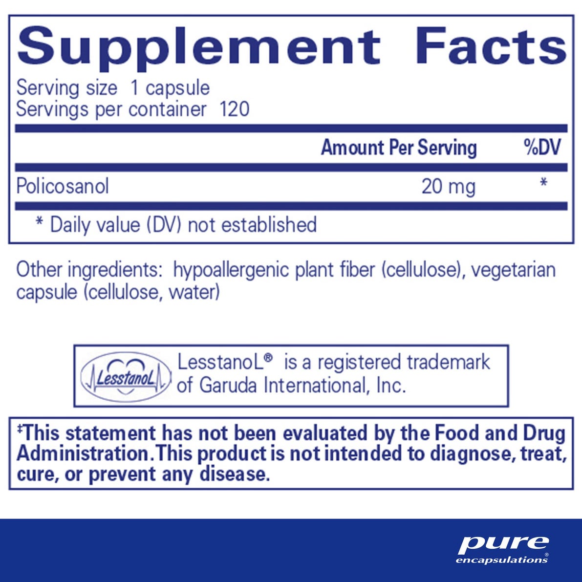 Policosanol 20 mg. 120's