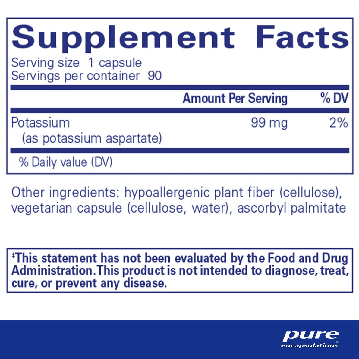 Potassium (aspartate) 90's