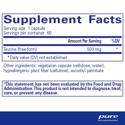 Taurine 500 mg 60's