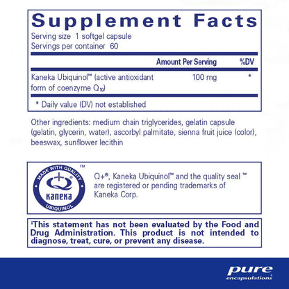 Ubiquinol-QH 100 mg 60's