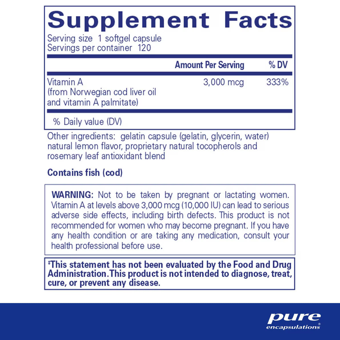 Vitamin A 3,000 mcg (10,000 IU)