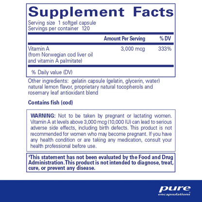 Vitamin A 3,000 mcg (10,000 IU)