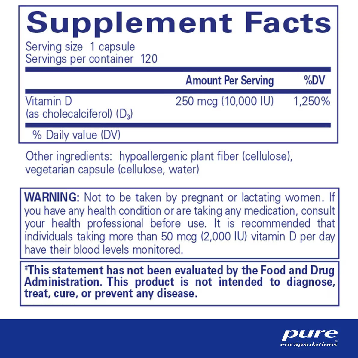 Vitamin D3 250 mcg (10,000 IU)