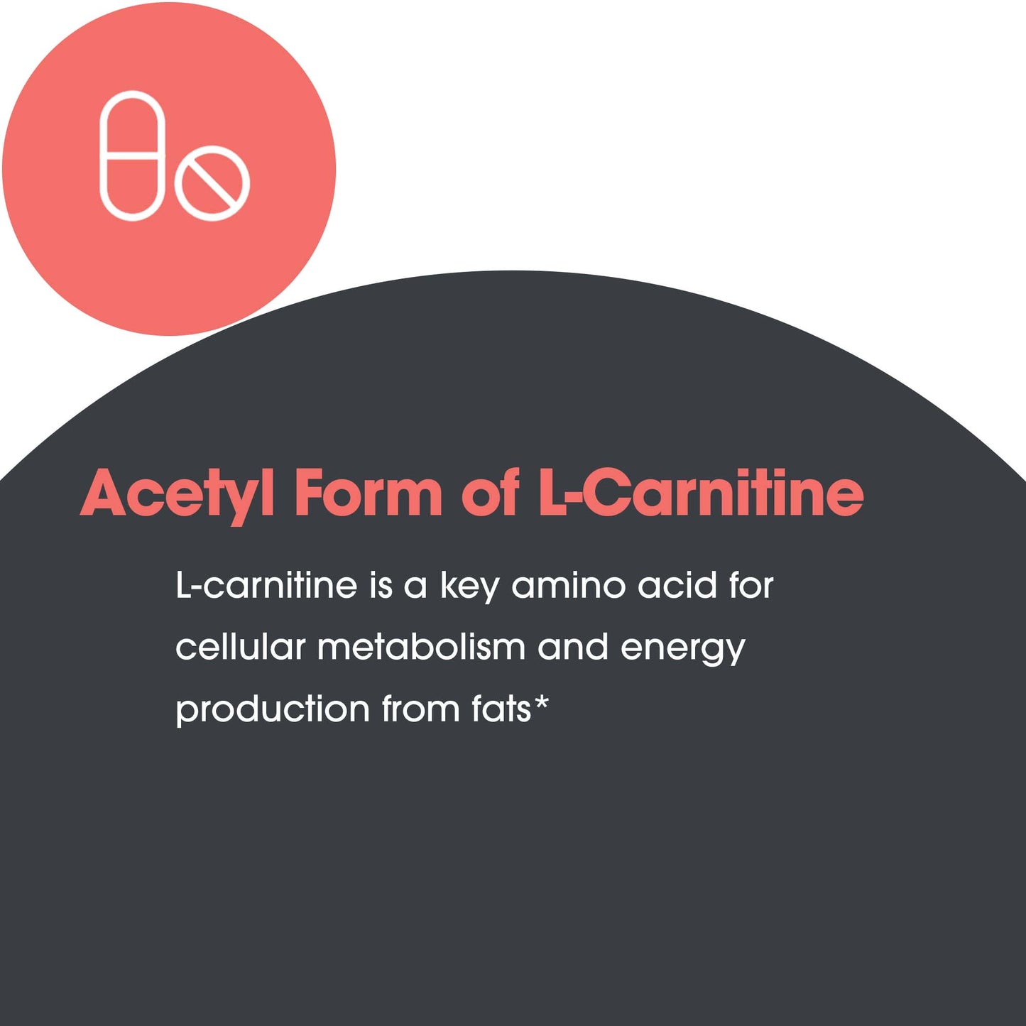 Acetyl-L-Carnitine 500 mg - suggested use: 1 capsule twice daily