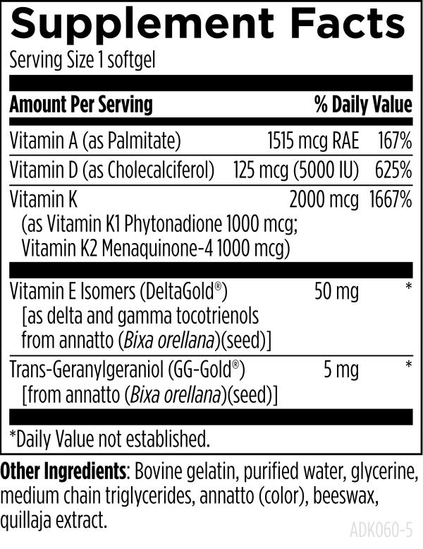 ADK Evail™ supplement facts image