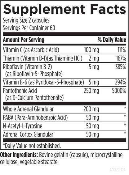 Adrenal Complex supplement facts image
