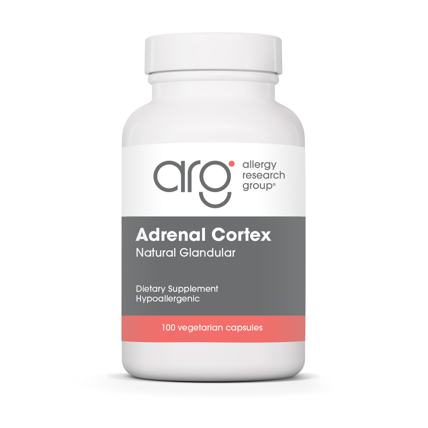 Allergy Research Group Adrenal Cortex – 100 vegetarian capsules bottle front label
