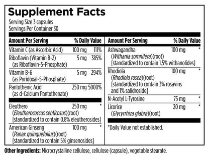 Adrenal Flow supplement facts image