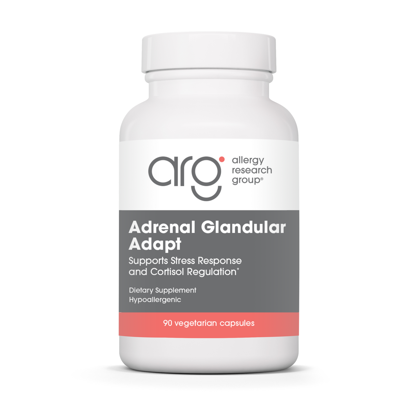 Allergy Research Group Adrenal Glandular Adapt bottle, 90 vegetarian capsules for stress response and cortisol regulation support
