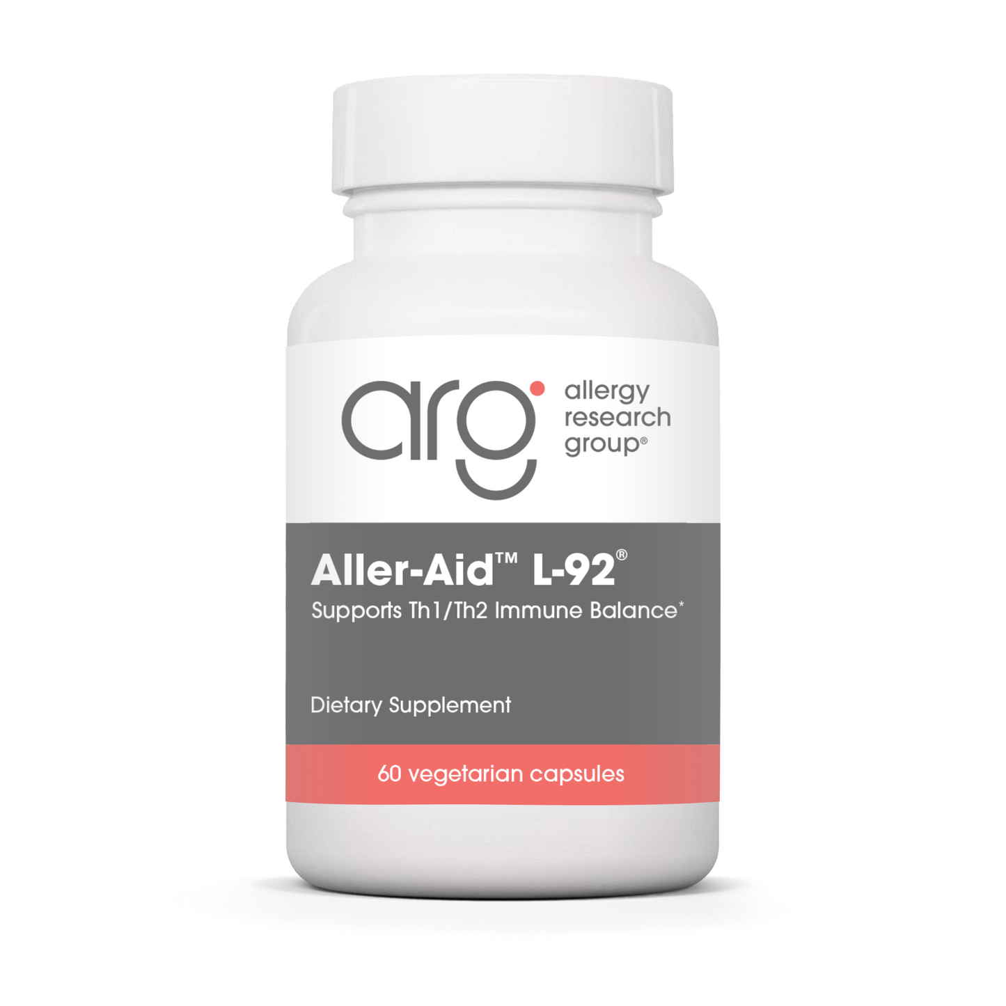 Allergy Research Group Aller-Aid™ L-92® – 60 vegetarian capsules bottle front label