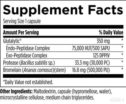 AllerGzyme™ 60 capsules supplement facts image