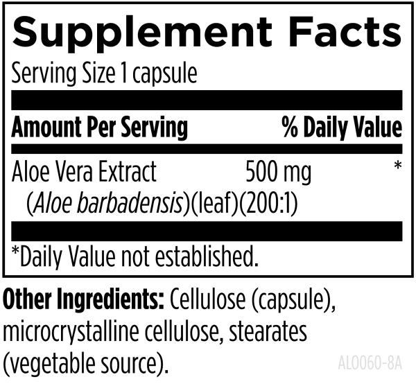 Aloe/200x™ 60 capsules supplement facts image