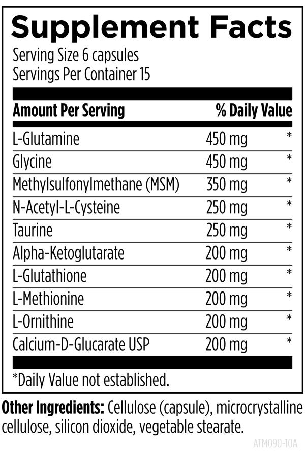 Amino-D-Tox™ 90 capsules supplement facts image
