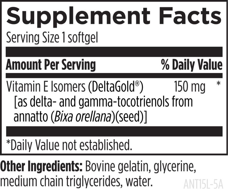 Annatto-E™ 150 mg, 60 softgels supplement facts image