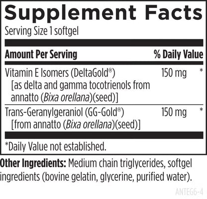 Annatto-E™ GG 150 mg, 60 softgels supplement facts image