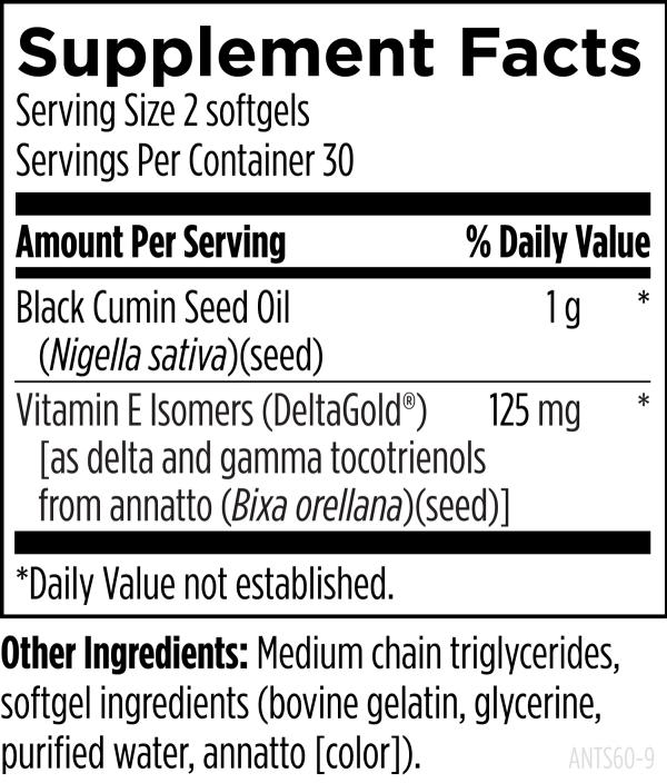 Annatto-E® Synergy supplement facts image