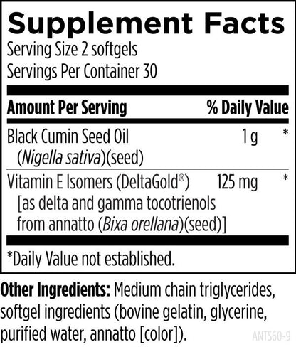 Annatto-E® Synergy supplement facts image