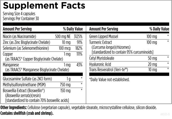 ArthroSoothe™ supplement facts image