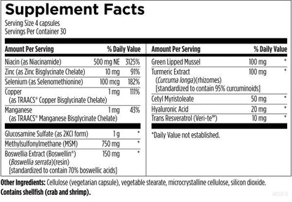 ArthroSoothe™ supplement facts image