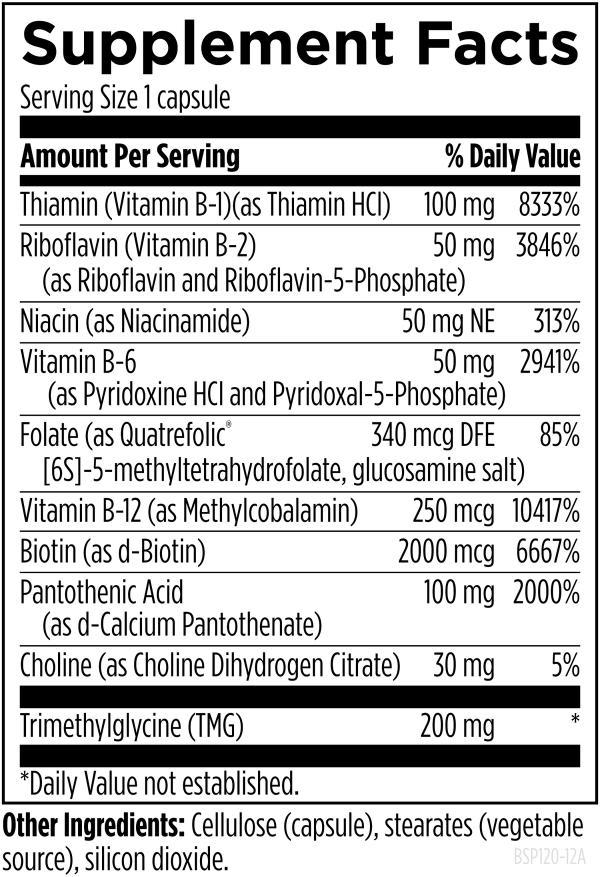 B-Supreme 120 capsules supplement facts image