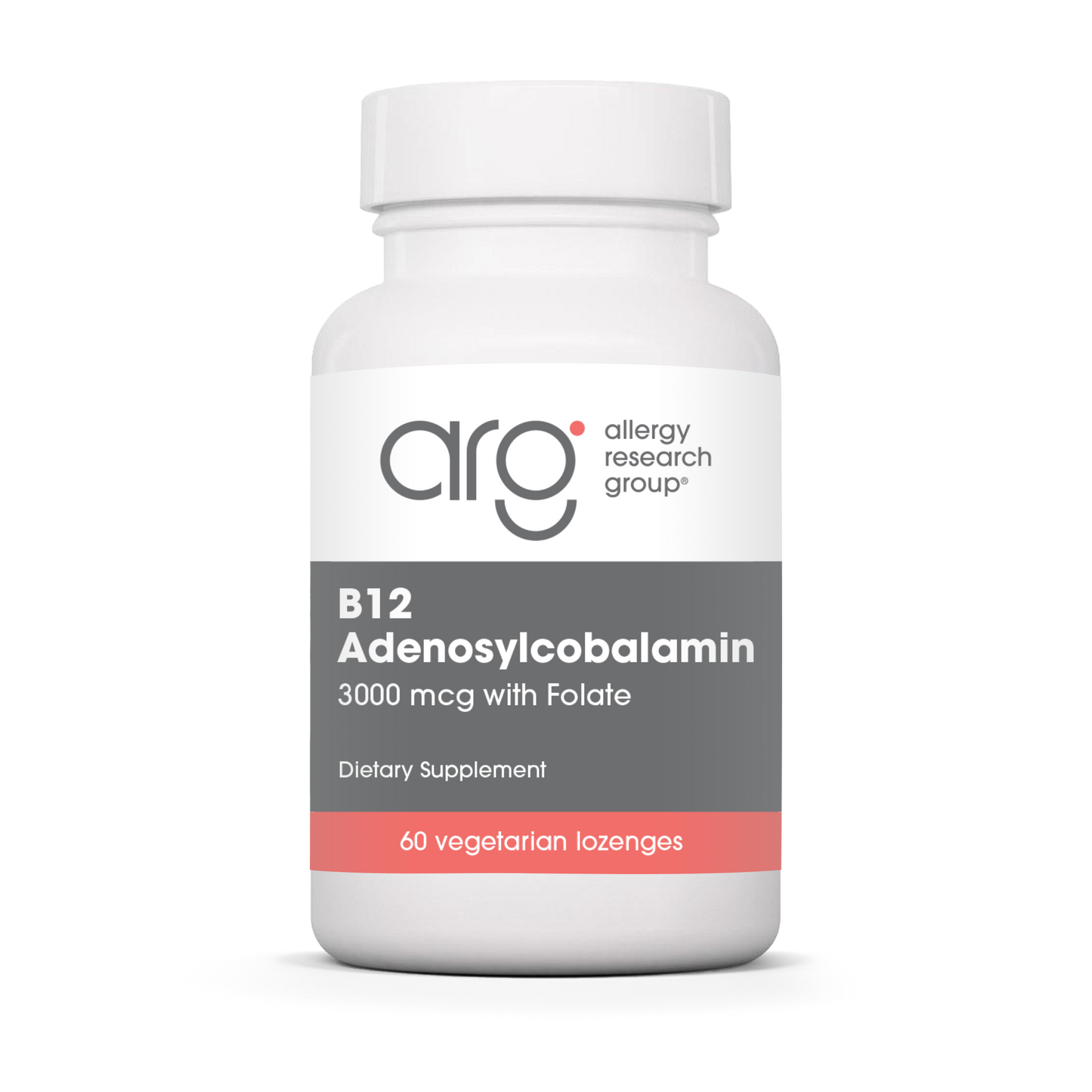 Allergy Research Group B12 Adenosylcobalamin - 60 vegetarian lozenges bottle front label