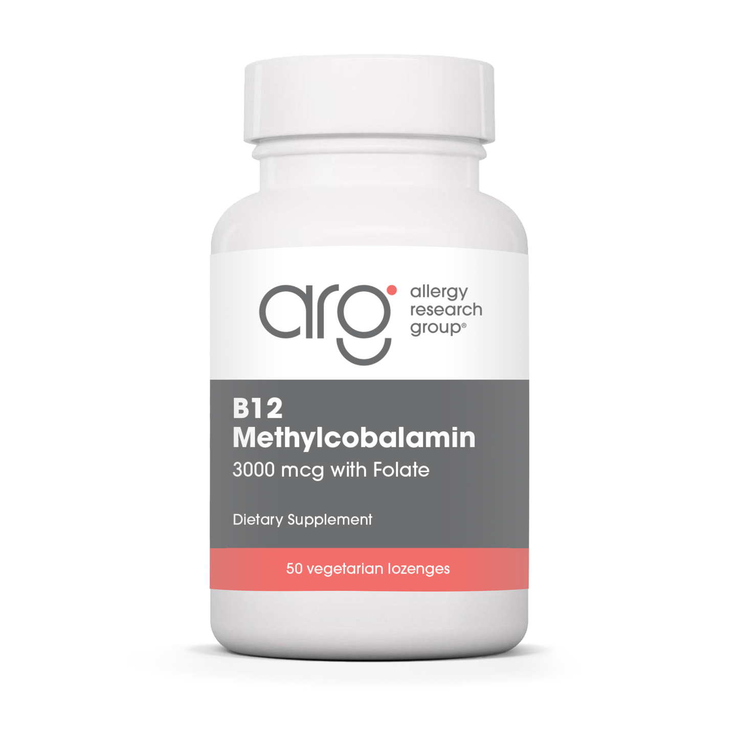 Allergy Research Group B12 Methylcobalamin - 50 vegetarian lozenges bottle front label
