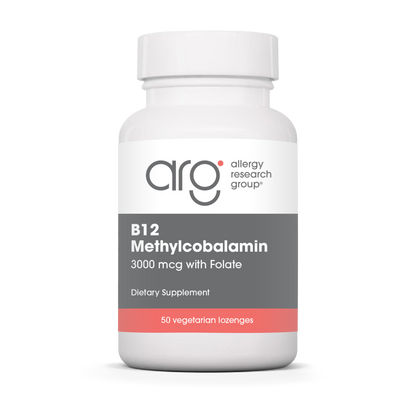 Allergy Research Group B12 Methylcobalamin - 50 vegetarian lozenges bottle front label