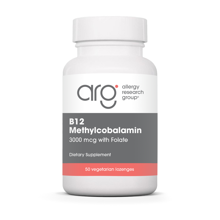 Allergy Research Group B12 Methylcobalamin - 50 vegetarian lozenges bottle front label