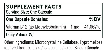 Vitamin B12 (Formerly Methylcobalamin) - 60 Vegetarian Capsules