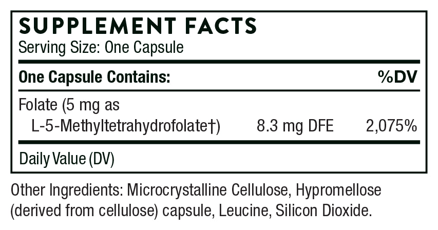 5-MTHF 5 mg - 60 Vegetarian Capsules