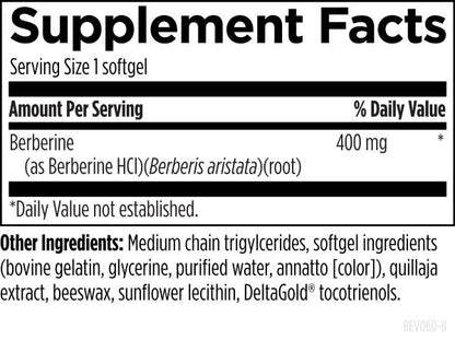 Berberine-Evail™ supplement facts image