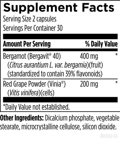 BergaVin™ supplement facts image