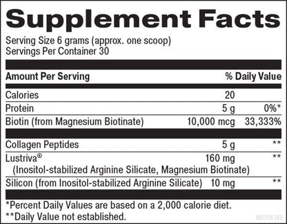 Beyond Brilliance™ supplement facts image