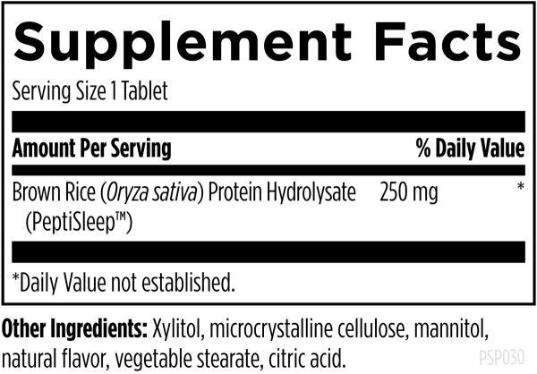 BioSleep Peptides 30 Capsules Supplement Facts Image