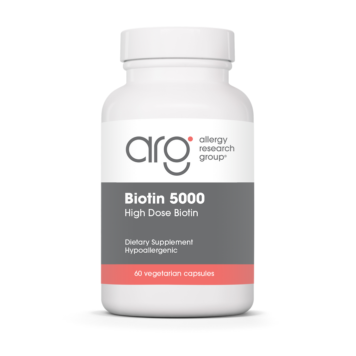Allergy Research Group Biotin 5000 - 60 vegetarian capsules bottle front label